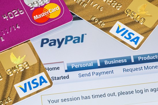 Online Shopping Paid Via Paypal Payments Using Plastic Cards Vis
